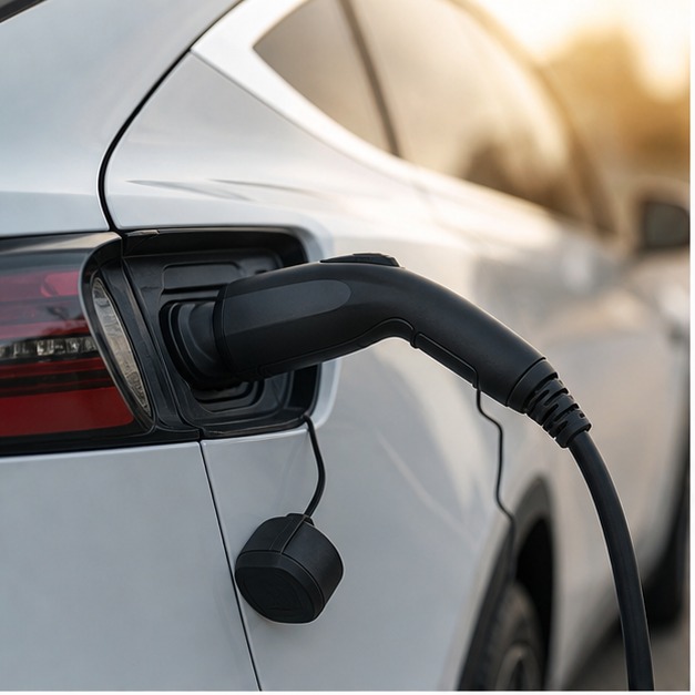 Non-branded EV charging accessories arranged for home charging planning